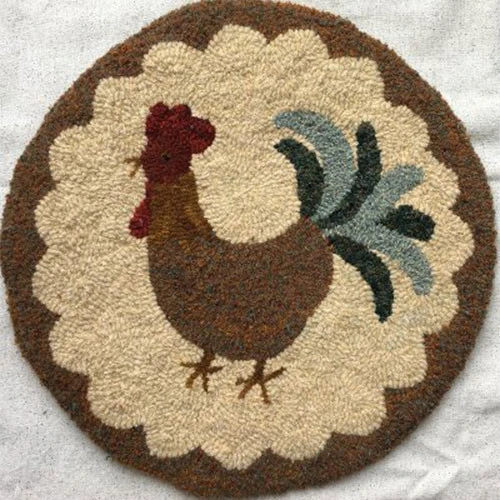 Rooster Chair Pad Rug Hooking Kit 1 Rooster Chair Pad Rug Hooking Kit