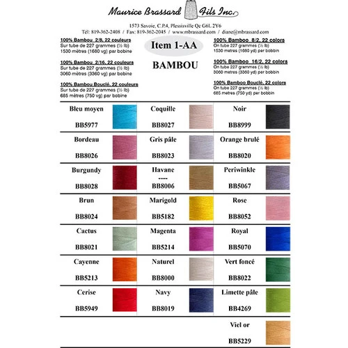 Maurice Brassard Bamboo 16/2 Yarn 2 Maurice Brassard Bamboo 16/2 Yarn - Image 2