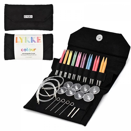 LYKKE Colour 3.5" Interchangeable Knitting Needle Set - Black Suede 1 LYKKE Colour 3.5" Interchangeable Knitting Needle Set - Black Suede