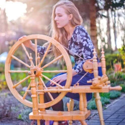 Kromski Polonaise Spinning Wheel - Mahogany Finish -BEKA Sales Store Polonaise 63155.1666125173