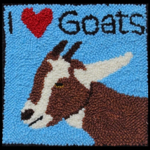 Rug Punch Kit - I Love Goats 1 Rug Punch Kit - I Love Goats
